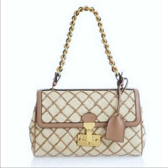 GUC Marc Jacobs Quilted Baroque Raffia Bag - Picture 2 of 6